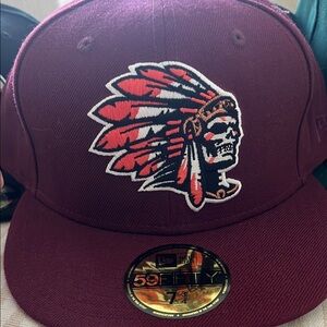 Skull chief New Era Burgundy and Red 59FIFTY Cap